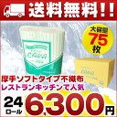 【送料無料】イイナ キッチンペーパー EANA 24ロール(2ロール×6パック×2箱セット)【東京クイン クッキングペーパー 75枚】【業務用 kitchen paper 265mm】【杉山 業務用 厚手 不織布】【cooking paper まとめ買い 2ケース】【265 縛り】【smtb-td】