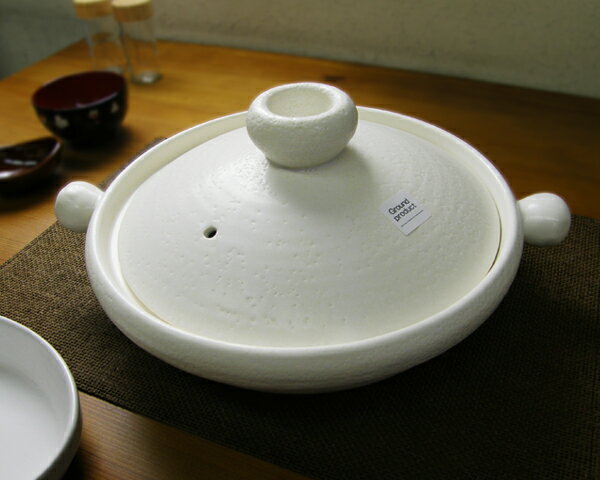 【送料無料】【耐熱鍋】大樹（たいき）　White clay pot L【日本製】【なべpan・調理器具ナベ】【マラソン201207_日用品】