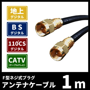 アンテナケーブル 1m ネジ式 タイプアンテナ同軸ケーブル メール便送料無料
