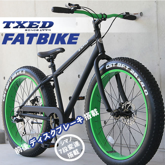 ファットバイク ビーチクルーザー 自転車　26インチ　FATBIKE シマノ7段変速 ディ…...:ecolife-araisk2011:10000241