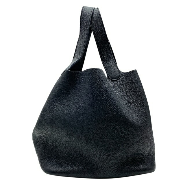 エルメス ピコタン MM ハンドバッグ J刻印 トリヨンクレマンス レザー ブラック シルバー HERMES レディース 人気 定番 高級感 上品 エレガント