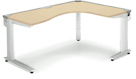 シンプレックス2　L型テーブル　ショートリターン　幅1600×奥行き1200mm【SD-SPNLR1612LP81】