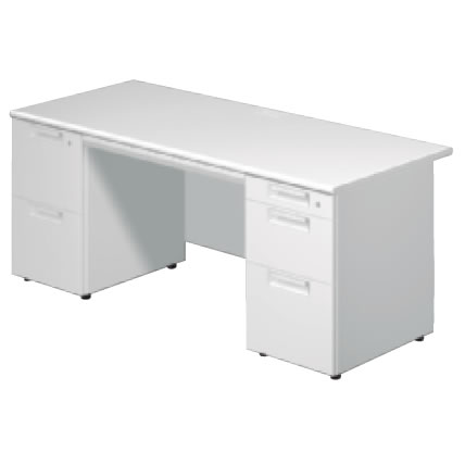 LEED　Desk（リードデスク）　両袖机　（2段袖×D-3段袖）　幅1400mm（678513）【LE-147D-32】
