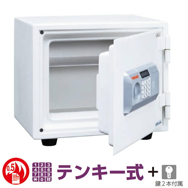 スタンダードシリーズ 家庭用・小型耐火金庫 テンキー式+シリンダー錠 21.6リットル【ES-9PKW】