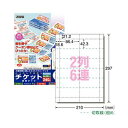 直送・代引不可 (業務用セット) チケット 連続タイプ(A4) 薄口・白無地・2列6連 【×20セット】 別商品の同時注文不可