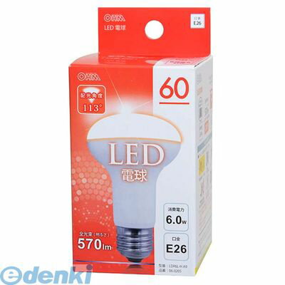 オーム電機 ［06-0205］ LED電球 レフランプ形 密閉形器具対応・広配光タイプ 6…...:edenki:14834600