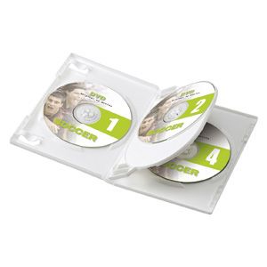 サンワサプライ ［DVD-N4-03WH］ DVDトールケース（4枚収納・ホワイト） DVDN403WH【5250円以上送料無料】【Aug08P3】