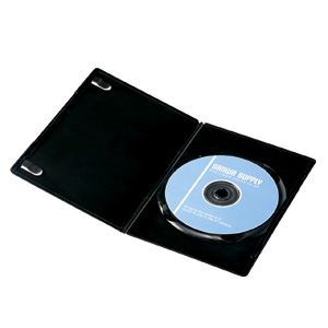 サンワサプライ ［DVD-U1-10BK］ スリムDVDトールケース（1枚収納・ブラック） DVDU110BK【5250円以上送料無料】【Aug08P3】