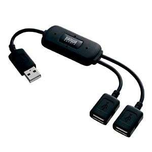 サンワサプライ ［USB-HUB228BK］ USB2.0ハブ（2ポート・ブラック） USBHUB228BK【5250円以上送料無料】【マラソン201207_生活】【RCPmara1207】【マラソン1207P02】サンワサプライ［USB-HUB228BK］USB2.0ハブ（2ポート・ブラック）