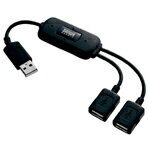 【ポイント5倍】【マラソン201207_家電】【RCPmara1207】サンワサプライ USB2.0ハブ(2ポート) USB-HUB228BK [USBHUB228BK]ケーブルタイプで、隣のポートを邪魔しない2ポートUSB2.0ハブ。