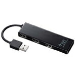 【RCPmara1207】サンワサプライ microSDカードリーダー付きUSB2.0ハブ USB-HCM307BK [USBHCM307BK]