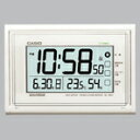 カシオ 電波時計 パールホワイト IDL-150NJ-7JF [IDL150NJ7JF]「一般財団法人 日本気象協会」との共同企画による、室内の環境を4つのアイコンで分かりやすく表示する環境お知らせクロック。