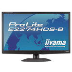 IIYAMA 21.5型液晶ディスプレイ ProLite マーベルブラック PLE2274HDSB1 [PLE2274HDSB1]白色LEDバックライト搭載。