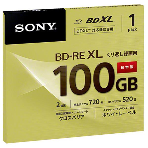 SONY 録画用100GB 3層 2倍速 BD-RE XL書換え型 ブルーレイディスク 1…...:edion:10299057