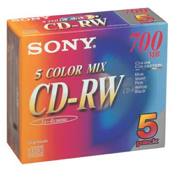 SONY CD-RWディスク( 5枚、700MB) 5CDRW700EX [5CDRW700EX]...:edion:10012276