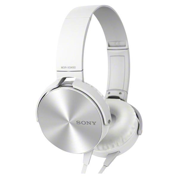 【送料無料】SONY 密閉ヘッドバンド型ヘッドフォン ホワイト MDR-XB450 W […...:edion:10194968