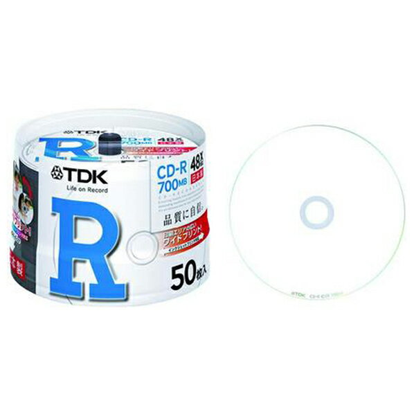 【送料無料】TDK データ用CD-R 50枚入り CD-R80PWDX50PB [CDR8…...:edion:10013477