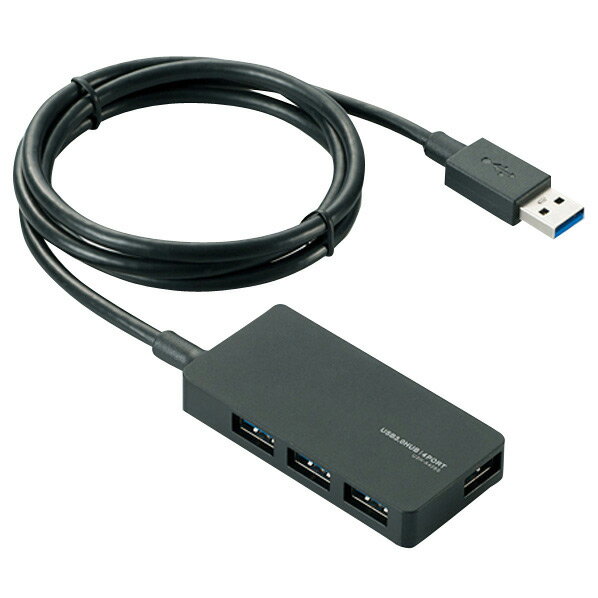 【送料無料】エレコム USB3．0対応ACアダプタ付き4ポートUSBハブ ブラック U3H…...:edion:10177375