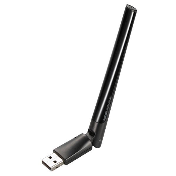 エレコム 433Mbps USB無線小型LANアダプタ ブラック WDC-433DU2HB…...:edion:10183235
