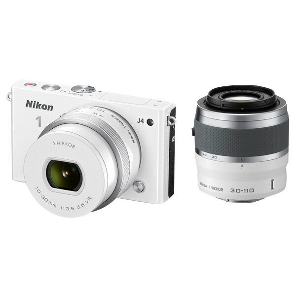 【送料無料】ニコン デジタル一眼カメラ・ダブルズームキット Nikon 1 J4 ホワイト…...:edion:10160289