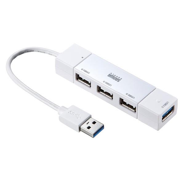 サンワサプライ USB3．0+USB2．0コンボハブ ホワイト USB-HAC402W […...:edion:10324225