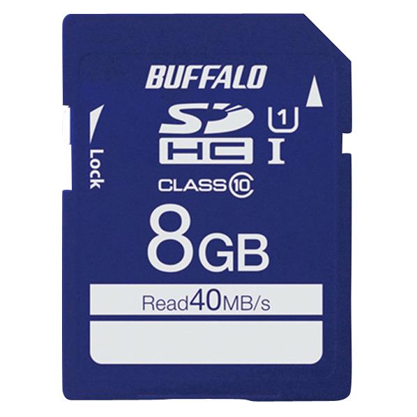 BUFFALO 高速SDHC UHS-Iメモリーカード(8GB) RSDC-008GU1S…...:edion:10185357