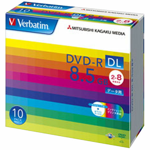 Verbatim データ用DVD-R DL 8.5GB 2-8倍速 インクジェットプリンタ対応 10...:edion:10017993