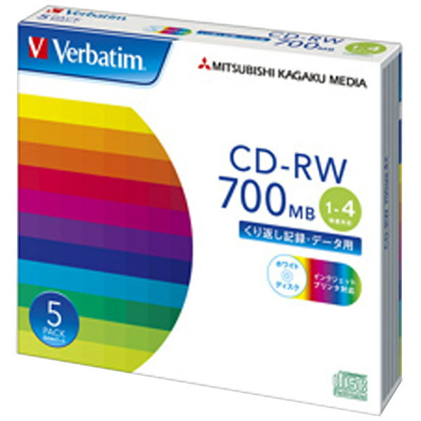Verbatim データ用CD-RW 700MB 1-4倍速 インクジェットプリンタ対応 …...:edion:10018000