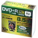 HI DISC HIDISC DVD+RDL 8倍速対応 8.5GB 1回データ記録用 インクジェットプリンタ対応10枚 スリムケース入り HDD+R85HP10SC