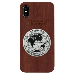 National Geographic iPhone XS Max用ケース Metal-Deco Wood Case ローズウッド NG14149I65 [NG14149I65]【MYMP】