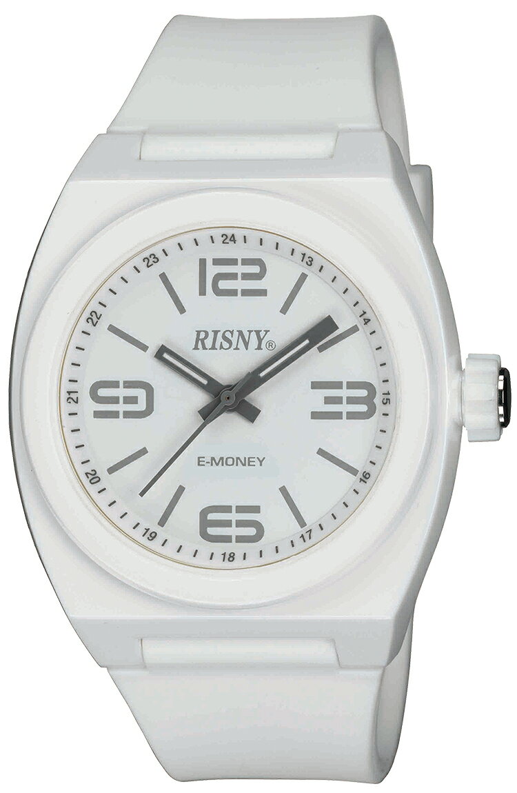 電子マネー楽天Edy(エディ)搭載腕時計　RISNY(リスニー)白ホワイト RS-001M-03 ユニセックス【宅配便限定】【10倍ポイント】【税込・送料無料】