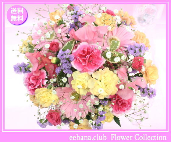 1月の誕生花★カラフルアレンジ3,500円【送料無料】【写真付きメッセージ選択可】【楽ギフ…...:eehana:10001483