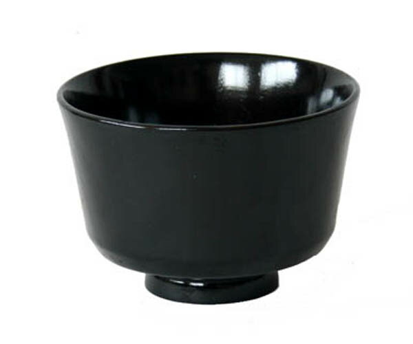 汁椀　杵（きね）型　黒　うるし塗（木製、みそ汁椀）001-481 
