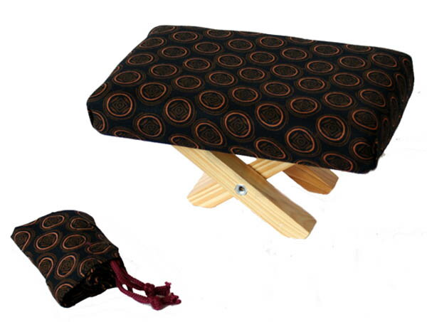 木製　らくらく正座椅子　カバー、携帯用巾着袋付き（天然木、正座いす、正座イス）　001-722