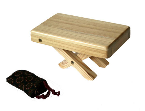木製　らくちん正座椅子　携帯用巾着袋付き（天然木、正座いす、正座イス）　001-721