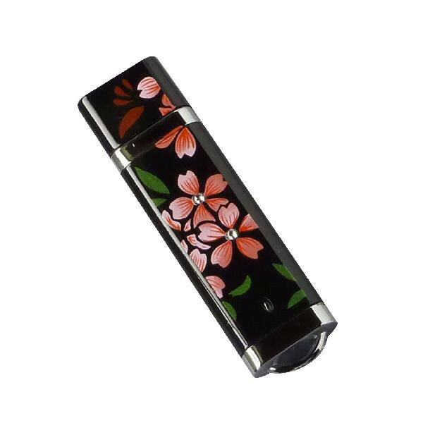 蒔絵USBフラッシュメモリ2GB　スワロフスキー桜　桐箱入　001-1233（漆器、記念品、お土産、海外向けギフト)