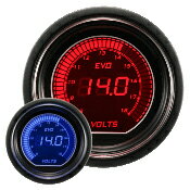 オートゲージ EVOシリーズ 電圧計 52Φ デジタルLCD デジタルメーター ブルー/レッド　ボルト　追加　メーター　即納　送料無料