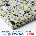 4センチ厚×120×200最も硬いウレタンチップ CH404クッション 椅子 ソファ ベッド 車中泊座布団 枕 マットレス ベンチへたらない安心の日本製切断無料送料無料(沖縄・離島 以外)