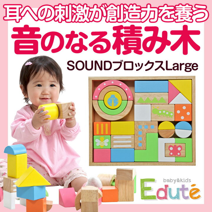 知育玩具 1歳 2歳 積み木 SOUNDブロックスLarge （エデュテ Edute）【正…...:eigo:10002203