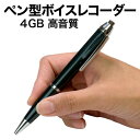 ペン型 ボイスレコーダー 小型 高音質 4GB ペン型ICレコーダー ボールペン ボイスレコーダー リモコン付きイヤホン USB接続 ICレコーダー
