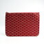 ゴヤール(Goyard) セナ MM ユニセックス キャンバス,レザー クラッチバッグ レッド 【中古】
