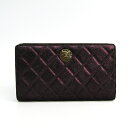 シャネル(Chanel) マトラッセ A68927 レディース サテン,レザー 長財布(二つ折り) メタリックパープル 【中古】