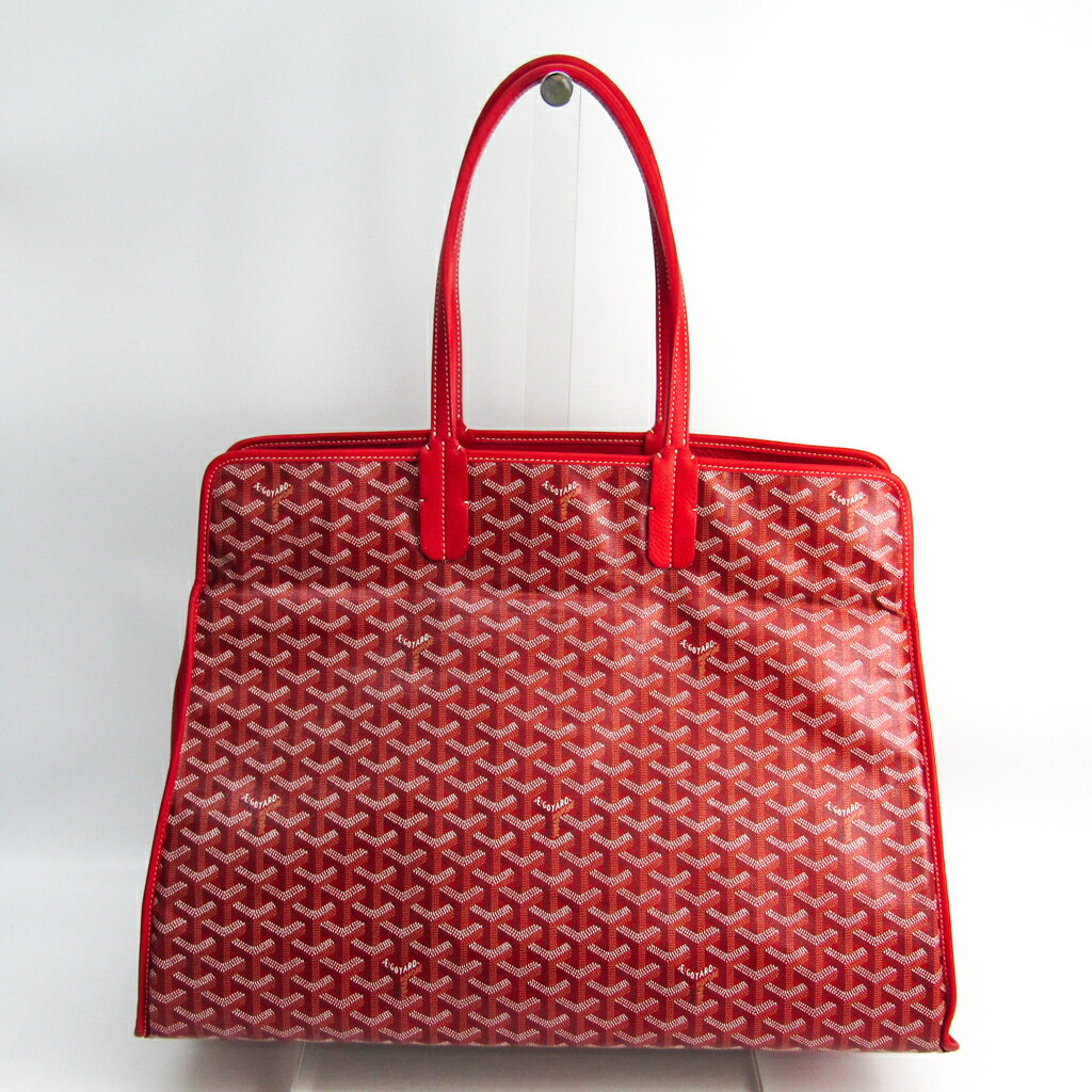ゴヤール(Goyard) ル・シック・ドュ・シアン アーディーGM ユニセックス レザー,キャンバス ボストンバッグ レッド 【中古】の画像