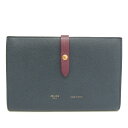 セリーヌ(Celine) ストラップ ラージ マルチファンクション レディース レザー 長財布(二つ折り) ネイビー,ワイン 【中古】