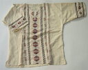 メキシコ・刺繍トップス薄茶色(麻)