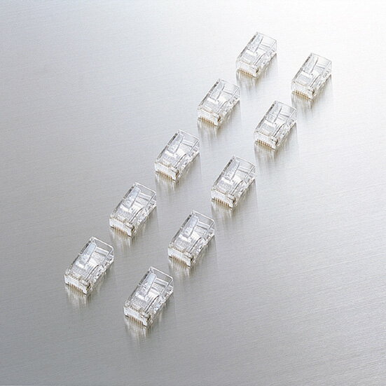 RJ45コネクタ(10個セット)：LD-RJ45T10A[ELECOM(エレコム)]【税込2100円以上で送料無料】[CAT5E・単線]　RJ45コネクタ