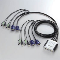 【送料無料】ケーブル一体型切替器(USB)：KVM-KU4[ELECOM(エレコム)]【税込2100円以上で送料無料】