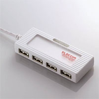 [アウトレット]4ポートUSB2.0HUB：U2H-P4BRD[ELECOM(エレコム)]【税込2100円以上で送料無料】ほのかな光がデスクトップ周りを演出する4ポートUSB2.0HUB[USBハブアウトレット]