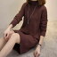 レディース ニット ワンピース ロングスリーブ ハイネック ミニワンピ 普段着 オフコーデ OFF きれカジ フォーマル ブラウン ブラック ホワイト グリーン Fサイズ