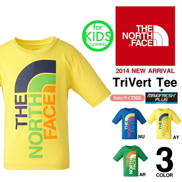 メール便配送可能！半袖Tシャツ ノースフェイス THE NORTH FACE FACE キッズ ジュニア 子供 TriVert Tee NTJ31431 ロゴT グラフィックT ウェア カジュアル アウトドア トレッキング 2014夏新作
